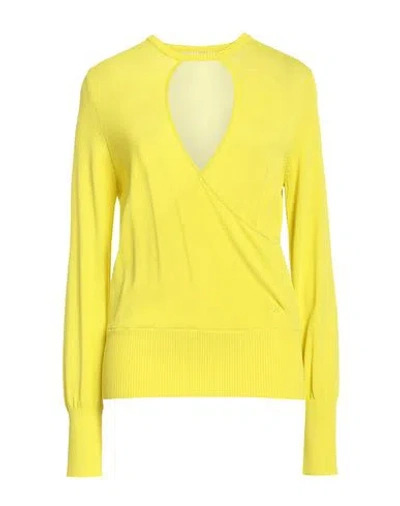 Yes Zee By Essenza Jeans Woman Sweater Lime Green Size M Viscose, Nylon In White