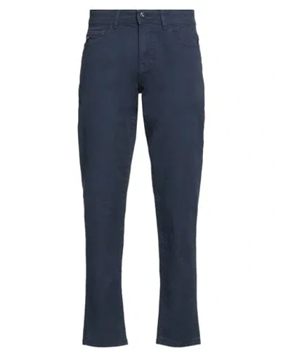 Yes Zee By Essenza Man Pants Navy Size 28 Cotton, Polyester, Elastane In Blue