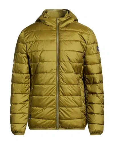 Yes Zee By Essenza Man Puffer Military Green Size Xxl Nylon In Gold