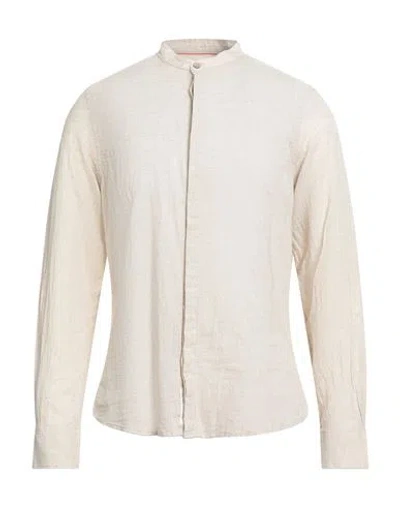 Yes Zee By Essenza Man Shirt Beige Size Xxl Linen, Cotton In Sand