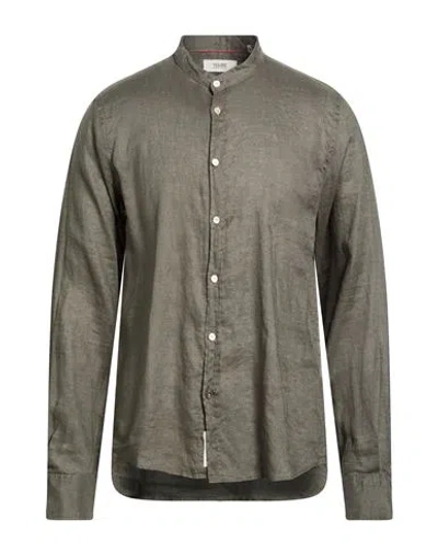 Yes Zee By Essenza Man Shirt Military Green Size Xl Linen
