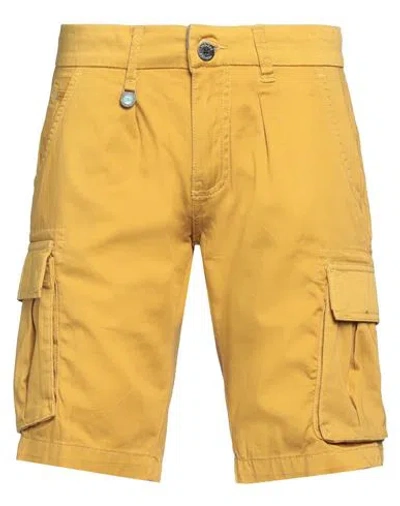 Yes Zee By Essenza Man Shorts & Bermuda Shorts Marigold Size 28 Cotton, Elastane In Yellow