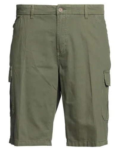 Yes Zee By Essenza Man Shorts & Bermuda Shorts Military Green Size 33 Cotton