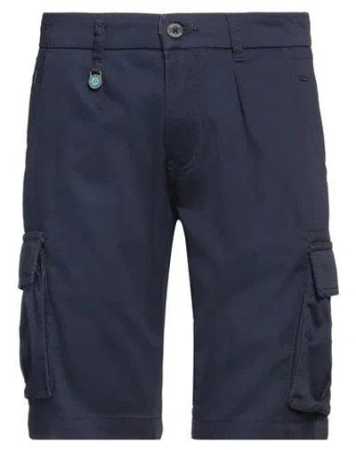 Yes Zee By Essenza Man Shorts & Bermuda Shorts Navy Size 31 Cotton, Elastane