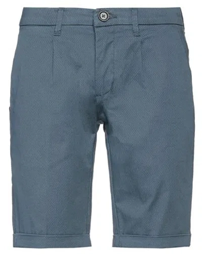 Yes Zee By Essenza Man Shorts & Bermuda Shorts Slate Blue Size 30 Cotton, Elastane