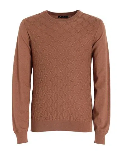 Yes Zee By Essenza Man Sweater Camel Size S Polyamide, Acrylic, Wool, Polyester In Beige
