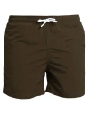 Yes Zee By Essenza Man Swim Trunks Military Green Size 3xl Polyester In Green