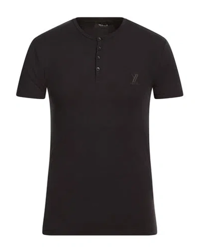 Yes Zee By Essenza Man T-shirt Black Size S Cotton, Elastane