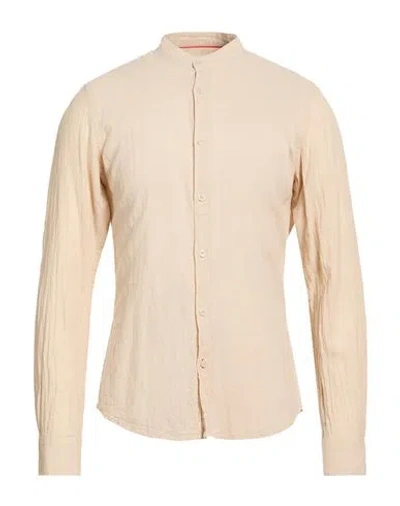Yes Zee By Essenza Natural Feeling Man Shirt Beige Size M Linen, Cotton In Neutral