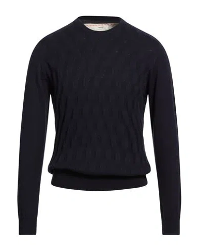 Yes Zee By Essenza Natural Feeling Man Sweater Midnight Blue Size 3xl Cotton, Wool