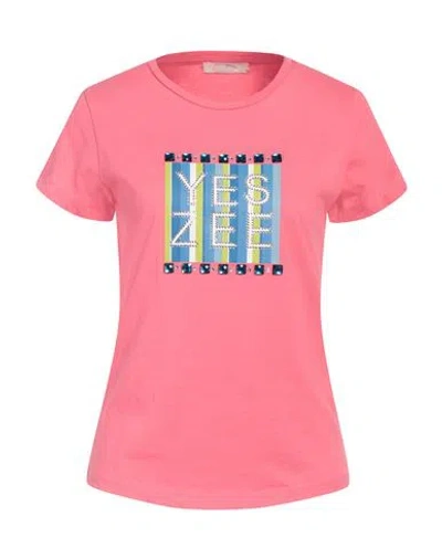 Yes Zee By Essenza Urban Chic Woman T-shirt Pink Size L Cotton