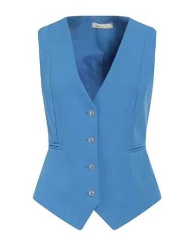 Yes Zee By Essenza Urban Chic Woman Tailored Vest Light Blue Size M Polyester, Elastane
