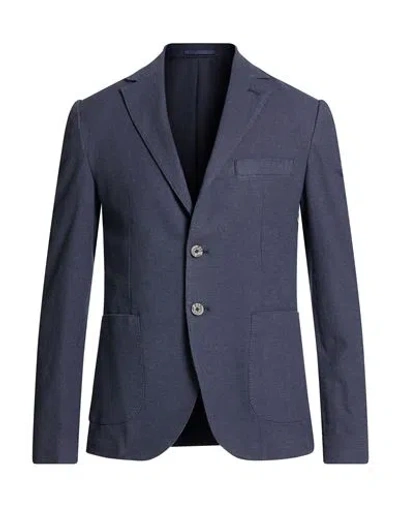 Yes Zee By Essenza Urban Man Blazer Navy Size 46 Cotton, Elastane In Blue