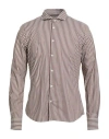 Yes Zee By Essenza Urban Man Shirt Taupe Size L Cotton, Polyamide, Elastane In Gray