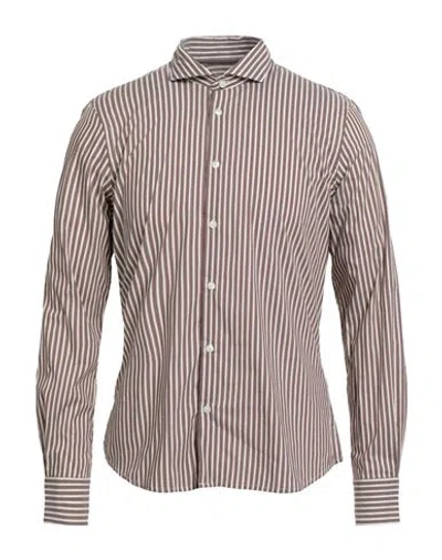 Yes Zee By Essenza Urban Man Shirt Taupe Size L Cotton, Polyamide, Elastane In Gray