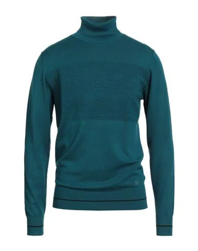 Yes Zee By Essenza Urban Man Turtleneck Deep Teal Size Xl Viscose, Nylon In Green