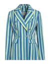 Yes Zee By Essenza Urban Woman Blazer Azure Size Xs Polyester, Elastane In Blue
