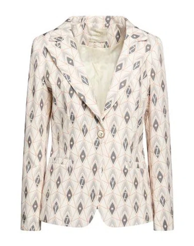 Yes Zee By Essenza Woman Blazer Ivory Size Xl Polyester, Elastane In Neutral