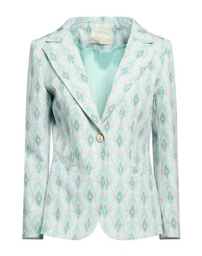 Yes Zee By Essenza Woman Blazer Sage Green Size Xl Polyester, Elastane
