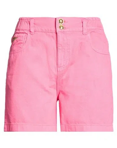 Yes Zee By Essenza Woman Denim Shorts Fuchsia Size 32 Cotton In Pink