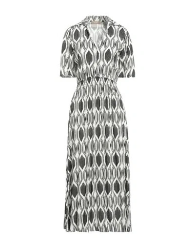 Yes Zee By Essenza Woman Maxi Dress Steel Grey Size L Viscose