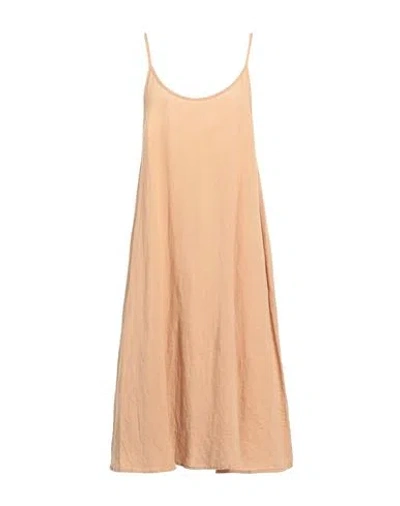 Yes Zee By Essenza Woman Midi Dress Camel Size M Linen In Beige