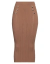 Yes Zee By Essenza Woman Midi Skirt Camel Size M Viscose, Polyamide In Beige