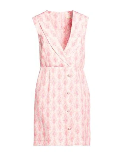 Yes Zee By Essenza Woman Mini Dress Light Pink Size Xl Polyester, Elastane