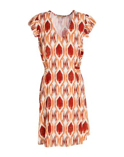 Yes Zee By Essenza Woman Mini Dress Orange Size Xl Viscose