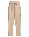 Yes Zee By Essenza Woman Pants Camel Size L Viscose, Polyester In Beige