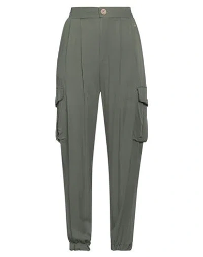 Yes Zee By Essenza Woman Pants Military Green Size L Viscose In Animal Print