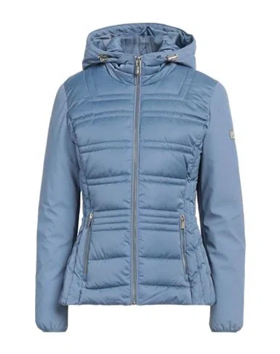 Yes Zee By Essenza Woman Puffer Pastel Blue Size L Polyester In Blue