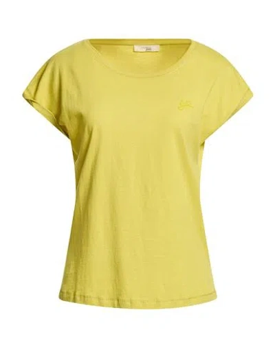 Yes Zee By Essenza Woman T-shirt Lime Green Size L Cotton In Yellow