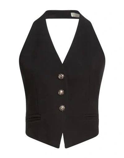 Yes Zee By Essenza Woman Tailored Vest Black Size S Polyester, Elastane
