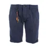 Yes Zee Chic Cotton Blend Bermuda Men's Shorts In Blue