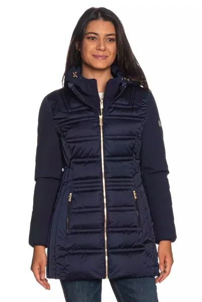 Yes Zee Chic Technical Fabric Jacket With Women's Hood In Blue