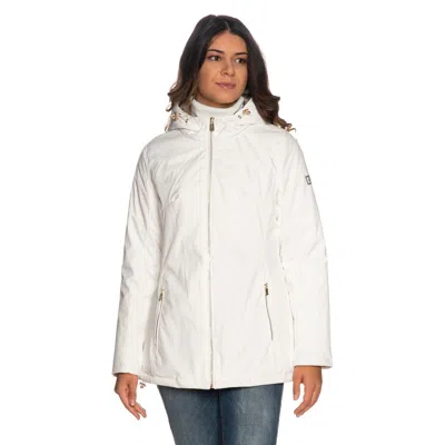 Yes Zee Chic White Hooded Down Jacket For Women