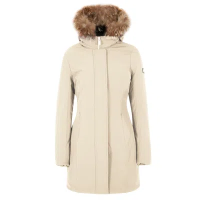 Yes Zee Nylon Jackets & Women's Coat In Neutral