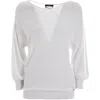 Yes Zee White Viscose Sweatshirt In White