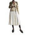 Yesaet Maaza Midi Skirt In Ecru In White