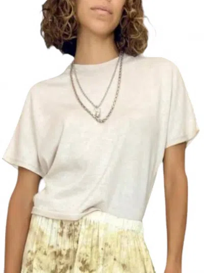 Yesaet Samra Knit Tee In Oyster In White