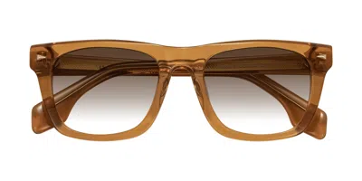 Yesglasses Amber Flat-top Acetate Square Gradient Sunglasses In Amber,brown