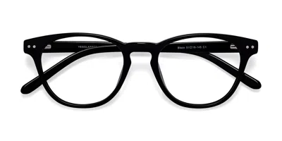 Yesglasses Black Keyhole Bridge Retro-vintage Classic Acetate Eyeglasses - Blaze