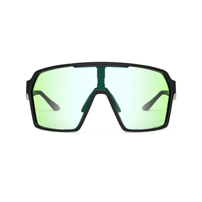 Yesglasses Black Sports Sunglasses In Black,green