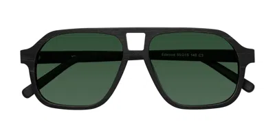 Yesglasses Black Woodgrain Grandpa Wood Aviator Tinted Sunglasses In Black Woodgrain,green