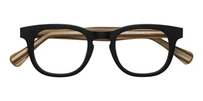 Yesglasses Black/sugar Woodgrain Narrow Retro-vintage Keyhole Bridge Wood Reading Glasses - Tonia In Black,sugar Woodgrain