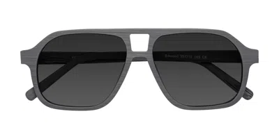 Yesglasses Cement Woodgrain Grandpa Wood Aviator Tinted Sunglasses In Cement Woodgrain,gray
