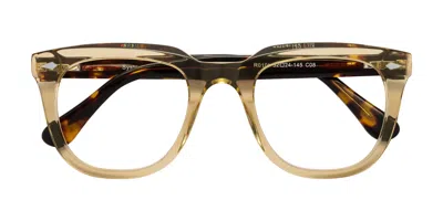 Yesglasses Champagne/tortoise Thick Spring Hinges Acetate Square Blue Light Glasses - System In Champagne,tortoise