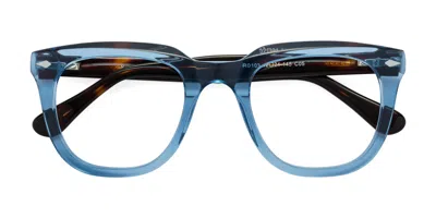 Yesglasses Light Blue/tortoise Thick Spring Hinges Acetate Square Eyeglasses - System In Light Blue,tortoise