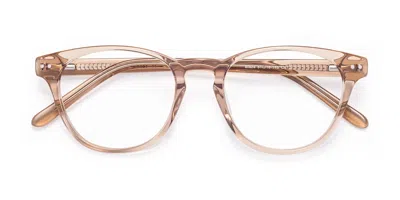 Yesglasses Light Brown Keyhole Bridge Retro-vintage Classic Acetate Eyeglasses - Blaze